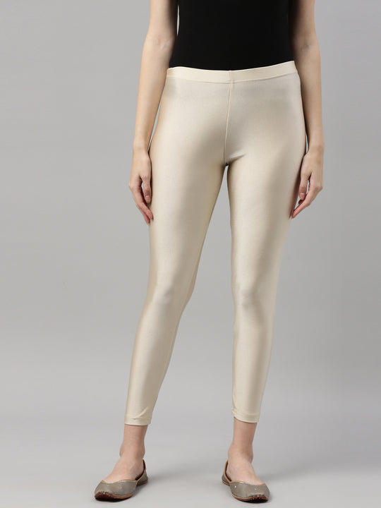 High Waist Leggfine party wear stretchable lycra gold shimmer leggings at  Rs 120 in Kanpur